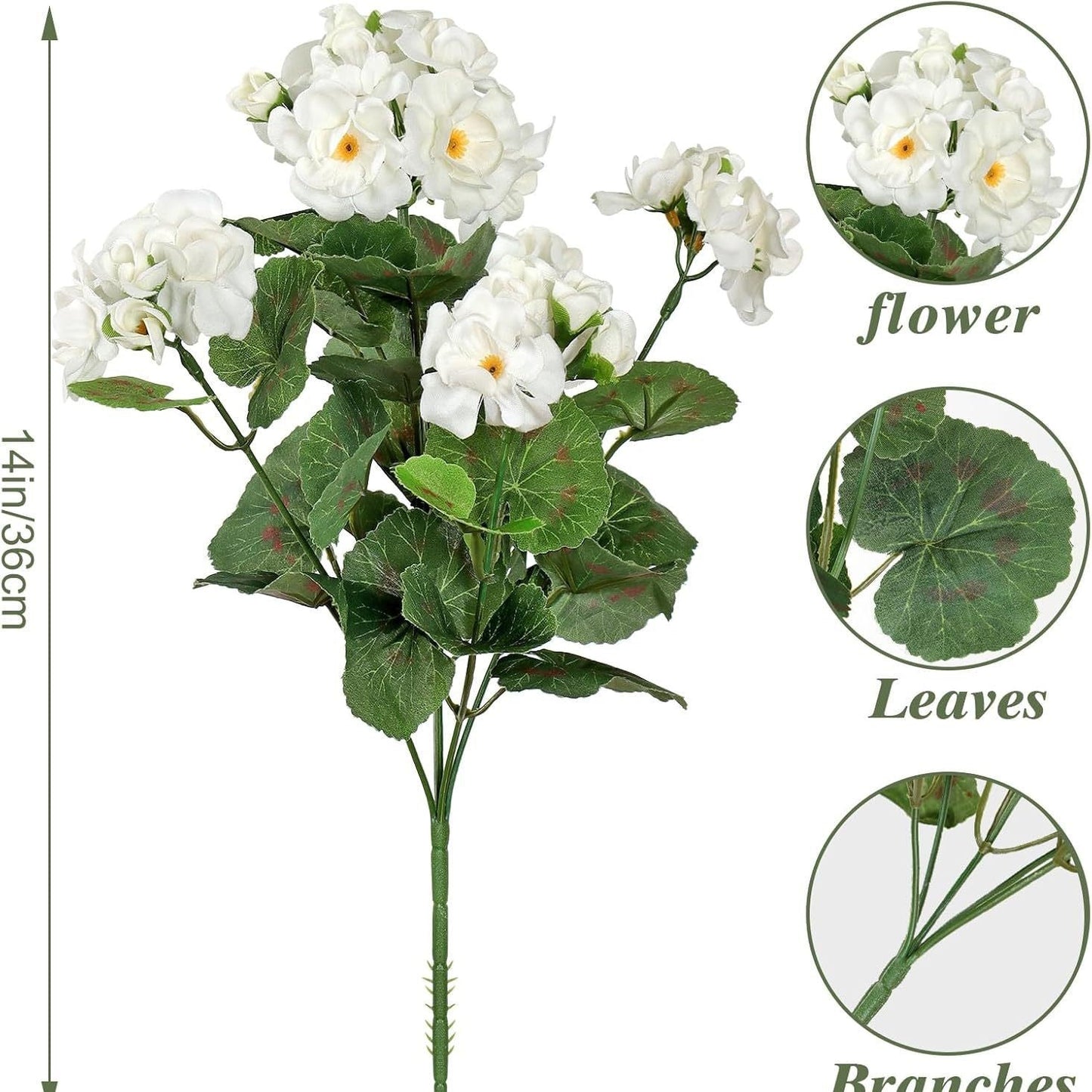 ๐บ8 Bundles UV Resistant Artificial Geraniums