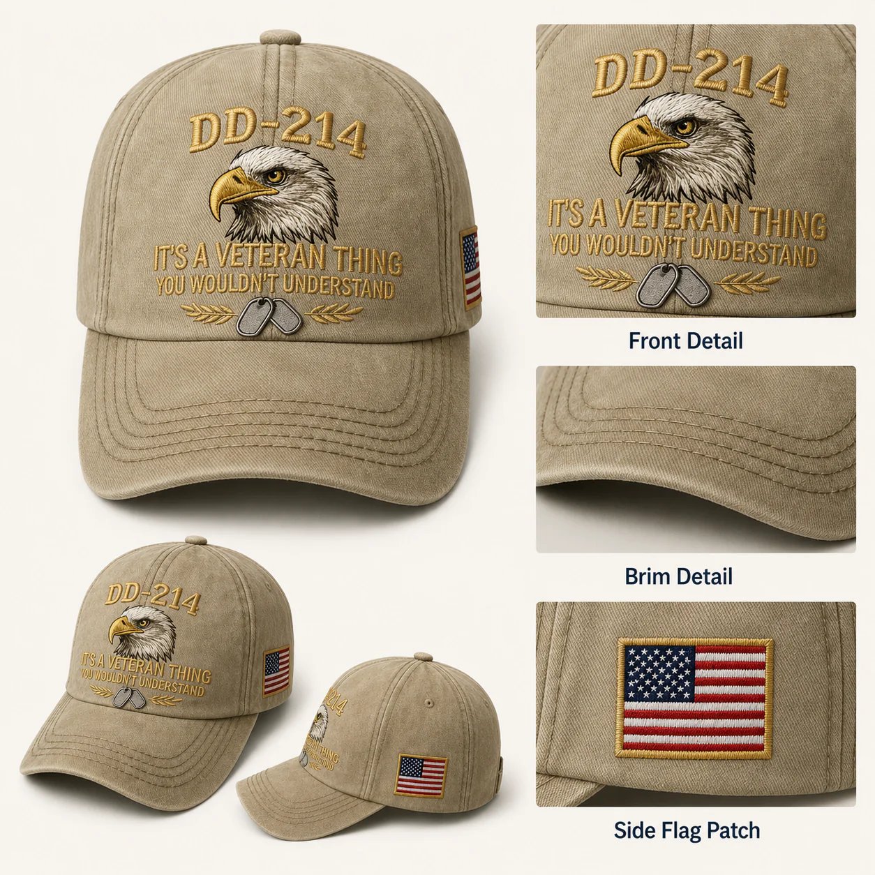 🎖️DD-214 Veteran 3D Embroidered Cap - “IT'S A VETERAN THING YOU WOULDN'T UNDERSTAND”
