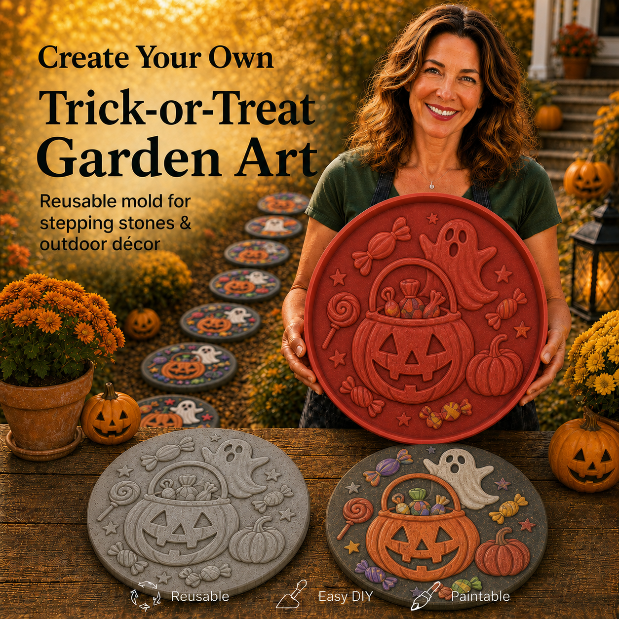 🎃 Last-Day Sale - Halloween Garden Stepping Stone Mold