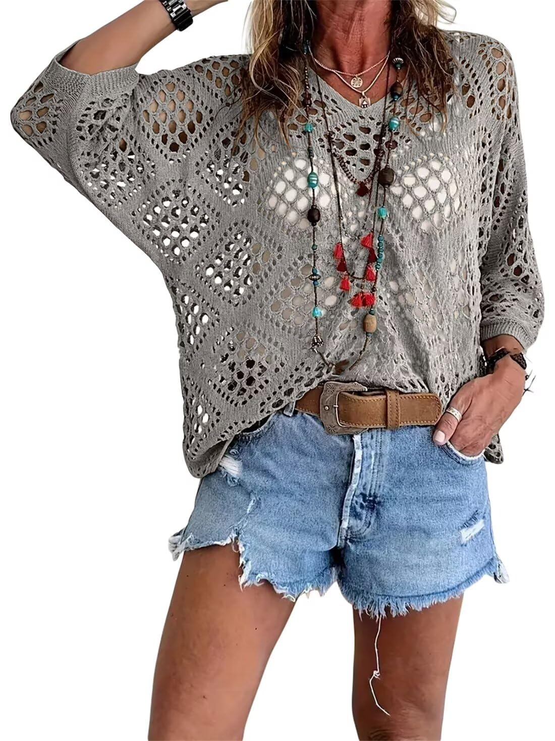 ⏰ Hot Seller — Almost Gone 49% OFF Today Only🔥 | Women’s Boho Crochet V-Neck Top