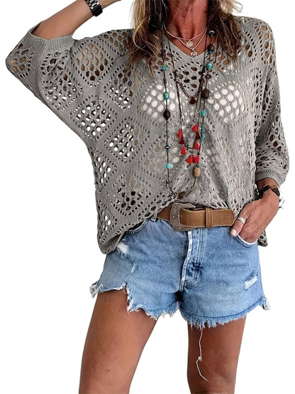 ⏰ Hot Seller — Almost Gone 49% OFF Today Only🔥 | Women’s Boho Crochet V-Neck Top