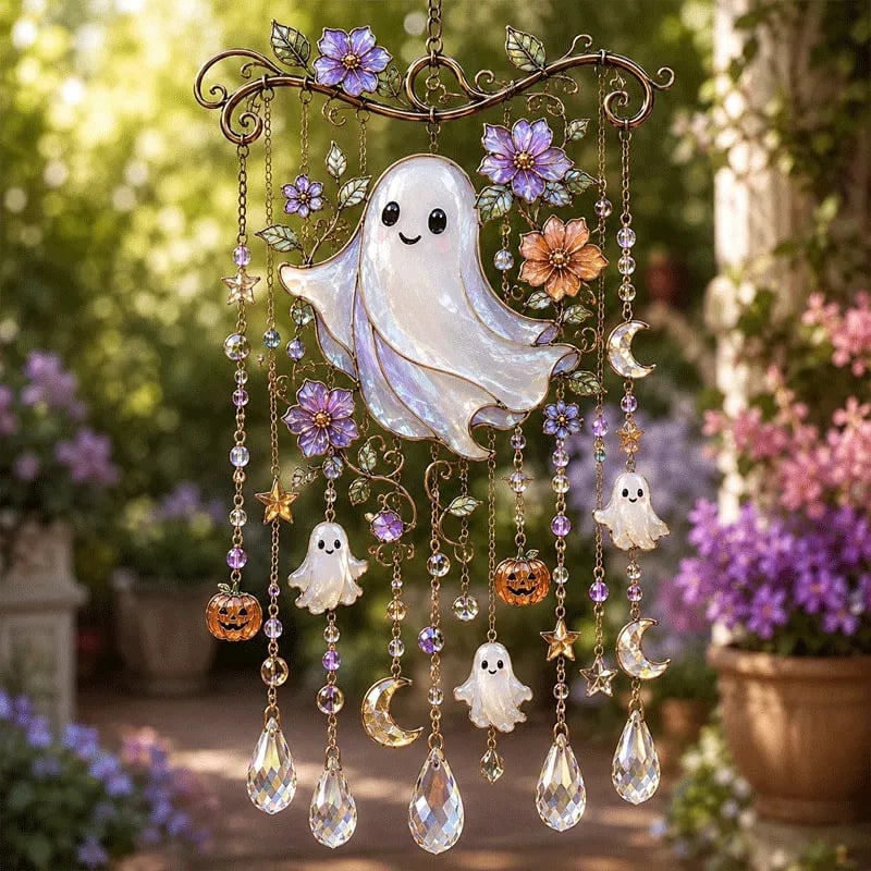 🎃Capteur solaire et carillon éolien d'Halloween