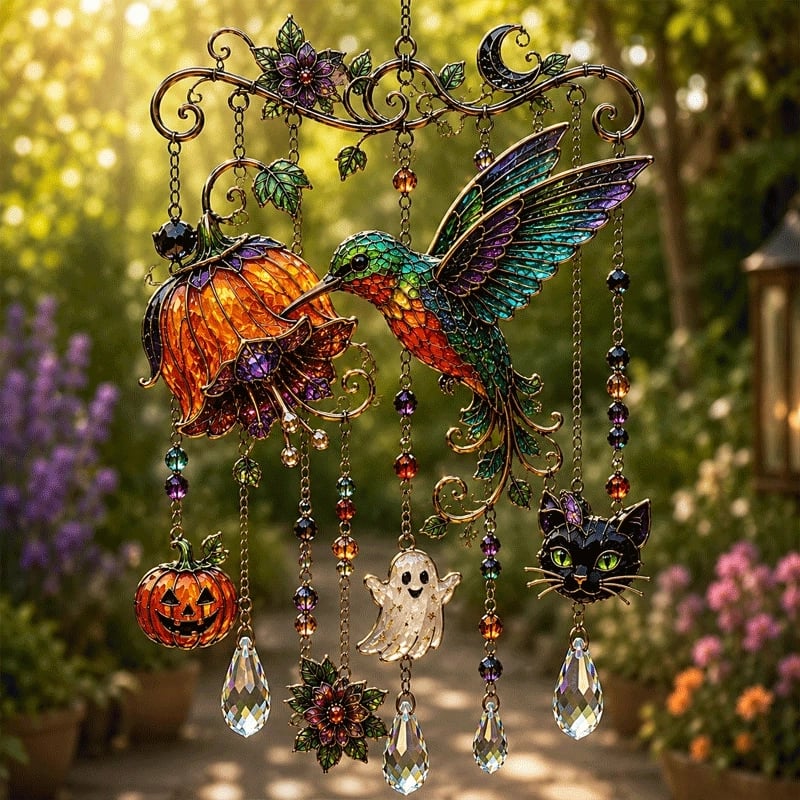 🎃Capteur solaire et carillon éolien d'Halloween