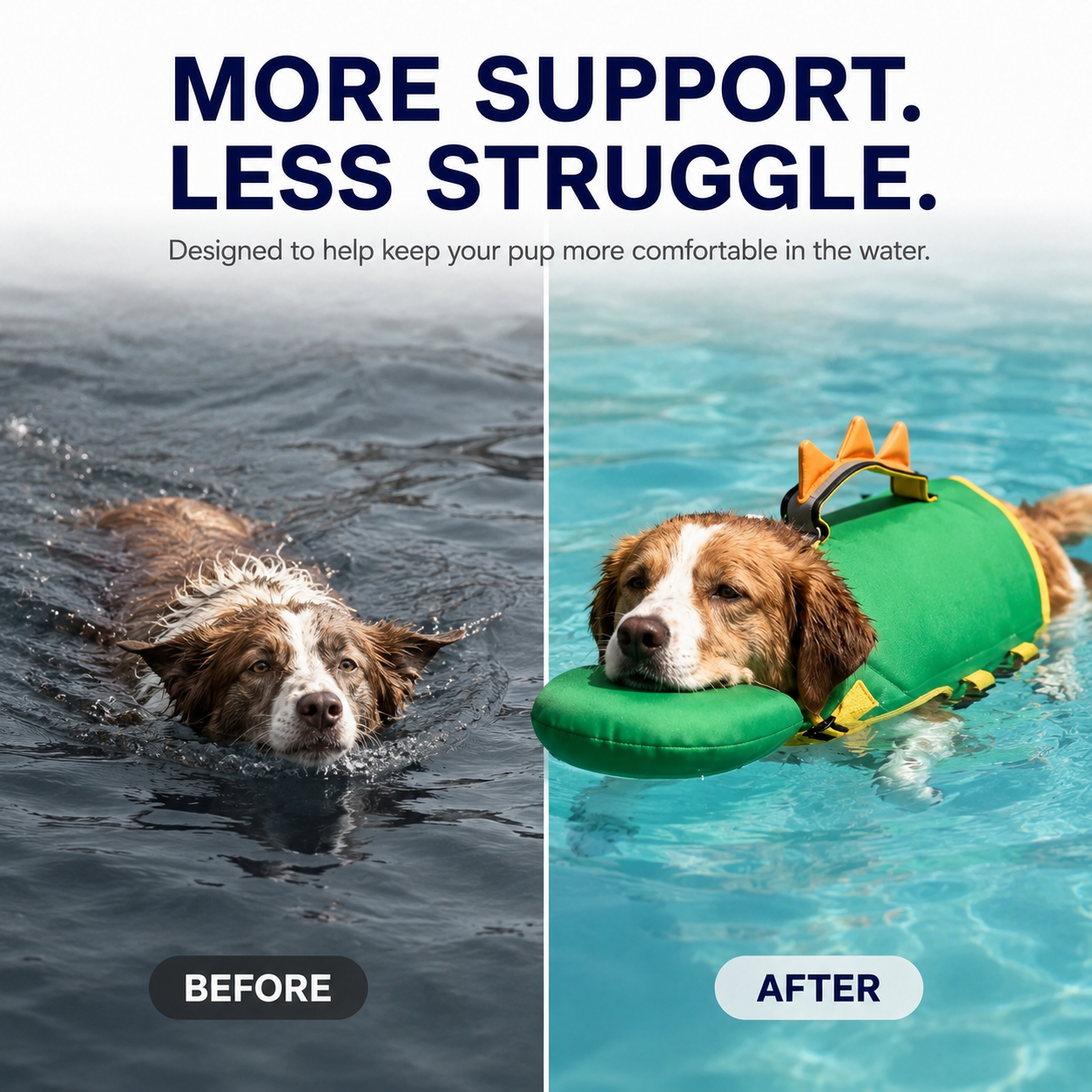 🔥LAST DAY 50% OFF🔥Dinosaur Dog Swim Float Vest with Chin Support & Rescue Handle!!!