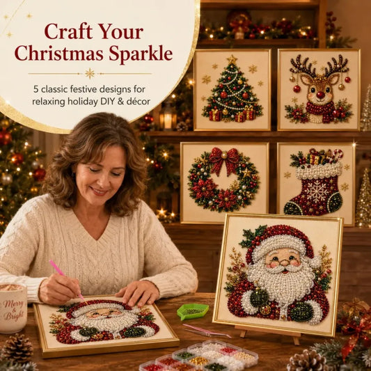 🧘Relaxing &amp; Beginner-Friendly-💎DIY Christmas Pearl Diamond Painting Art Kit With Frame