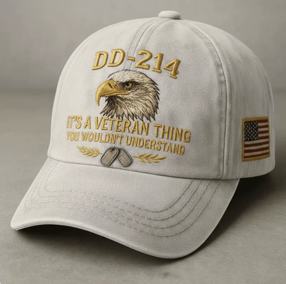 🎖️DD-214 Veteran 3D Embroidered Cap - “IT'S A VETERAN THING YOU WOULDN'T UNDERSTAND”